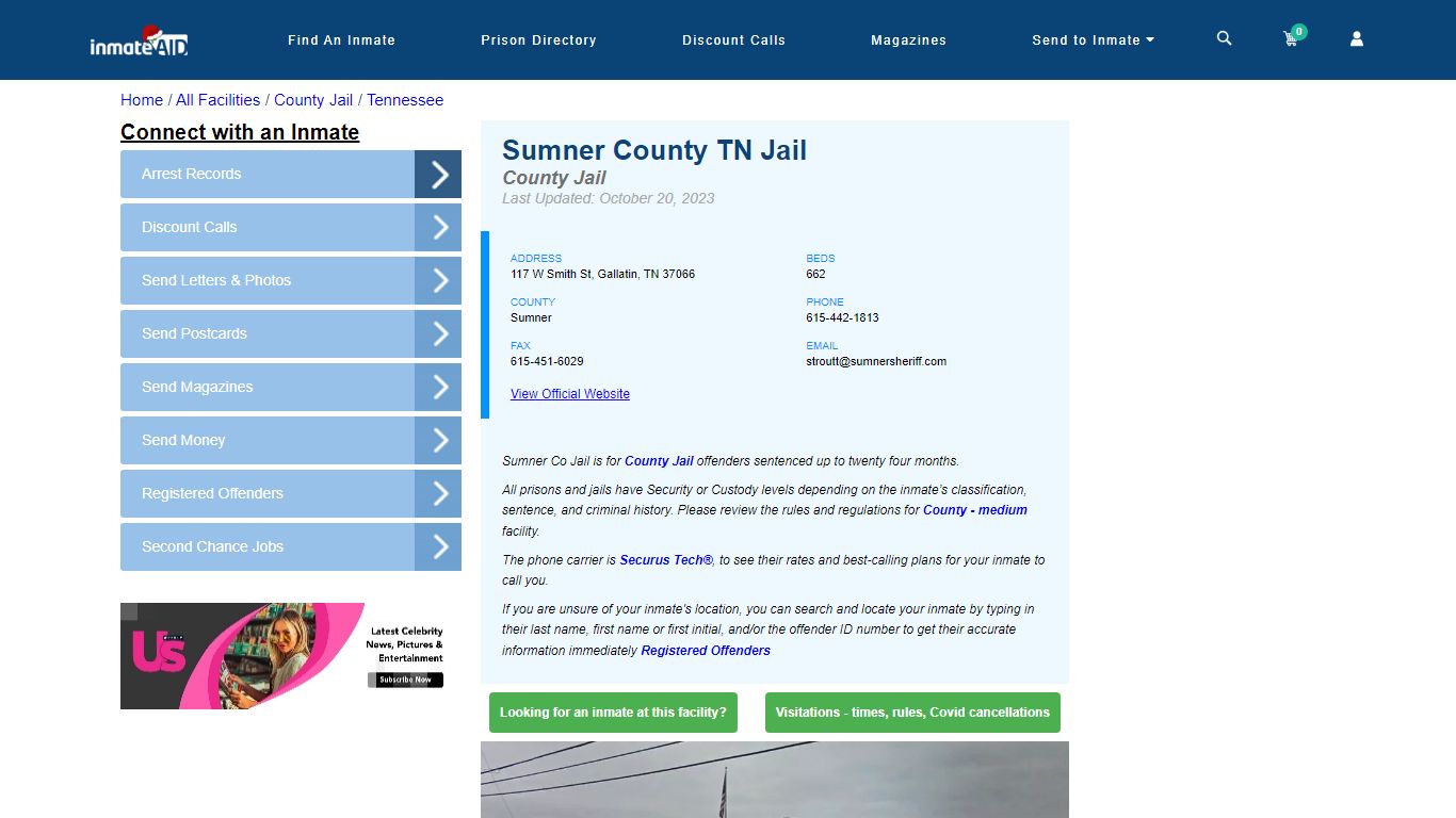 Sumner County TN Jail - Inmate Locator - Gallatin, TN
